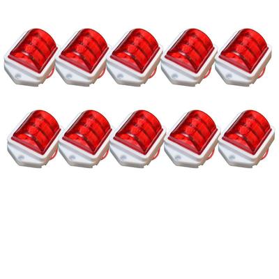 10 PCS Red LED Side Marker Clearance Lights 2×2 Inch 24V for Trailer RV Truck Van Boat | Waterproof Universal Fit
