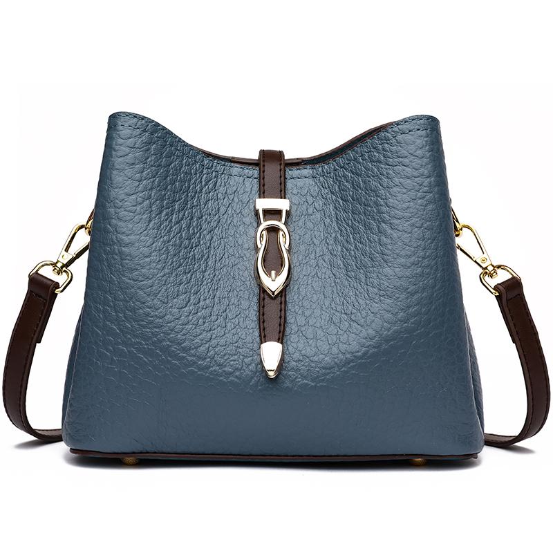 High-quality Standard Stone Genuine Leather Shoulder Crossbody Bags for Women Cowhide Female Messenger