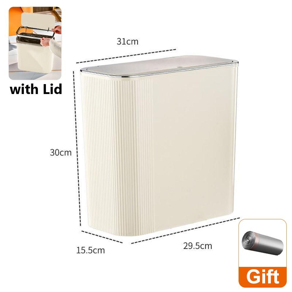 

14л узкий пресс-кольцо мусорное ведро с крышкой мусорная корзина для ванной комнаты зазор кухни мусорное ведро для туалета мусорное ведро Light Luxury