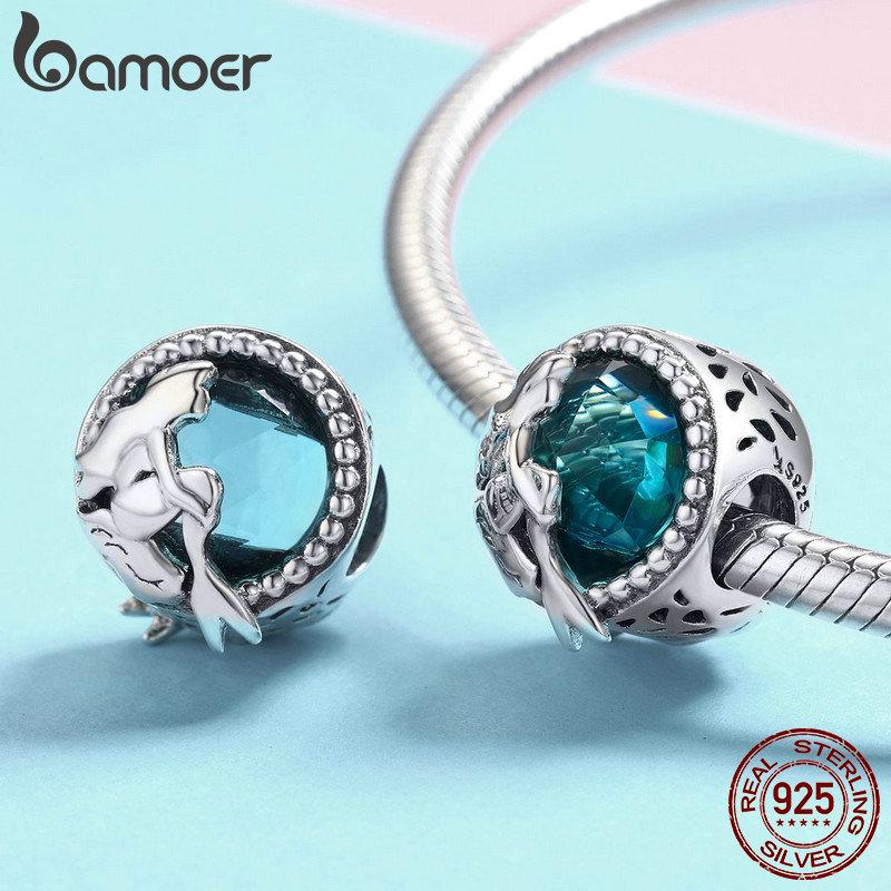 BAMOER Heißer Verkauf 925 Sterling Silber Meerjungfrau Fehlende Runde Charms Perlen fit Frauen Armbänder