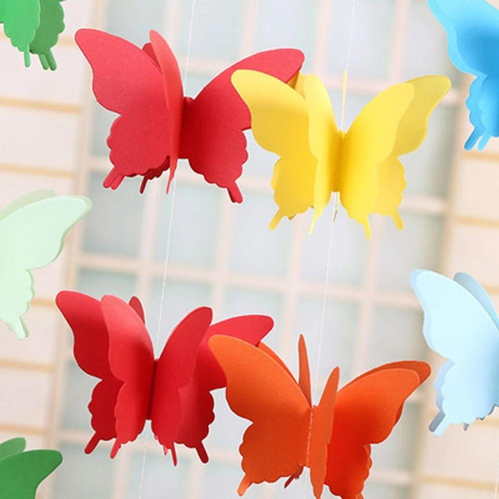 DIY Butterfly Banner 3D Party Butterfly Decoration Paper Butterfly Garland  Children's
