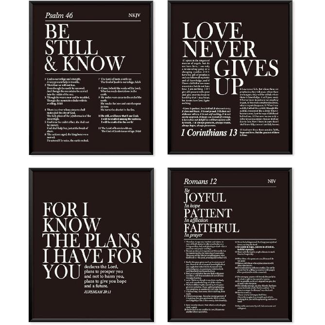 Locomiss Black and White Christian Wall Art Decor, Modern Bible Verse Prints, Minimalist Jesus Scripture Wall Decor, pirational Bible Posters for чёрный