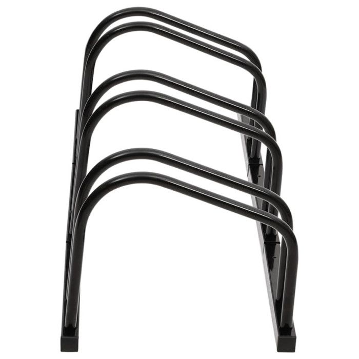 VidaXL Porte-vélos pour 3 vélos noir acier, support pour vélos, support de rangement pour vélos, support de sol pour vélos, 154423