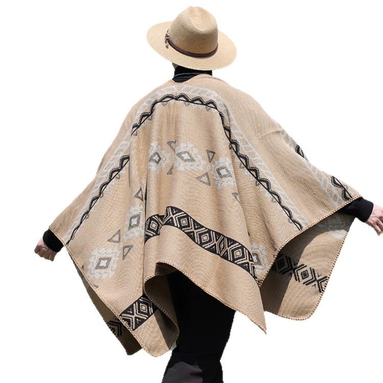 Men's Knitted Open Front Shawl Wrap Soft Vintage Poncho Cape Casual Oversized Shawls Cardigan Poncho Scarf Blanket  Lightweight Shawl Scarf for Men