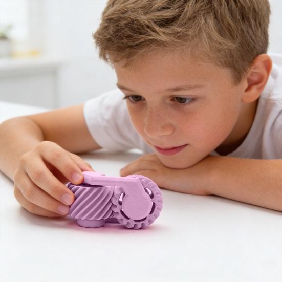 Brinquedo Spinner Fidget Impresso em 3D Alívio do Estresse Brinquedo de Roda Dupla Engrenagem Portátil Foco Relaxamento Descompressão Engrenagem Giratória Brinquedo de Mesa de Escritório