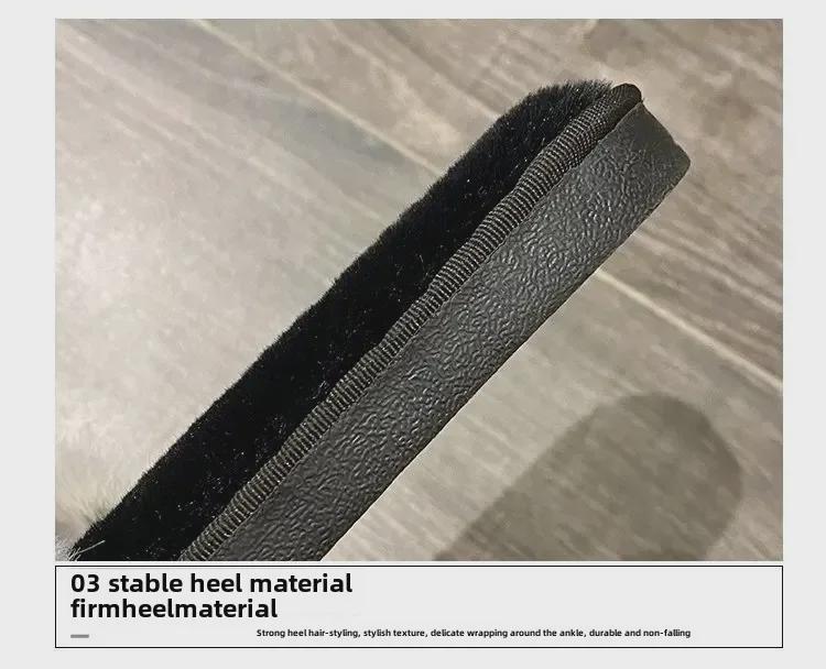 Autumn/Winter Women's Fur & Cotton Suede Slippers - Cross-Color Flat Home Wear.