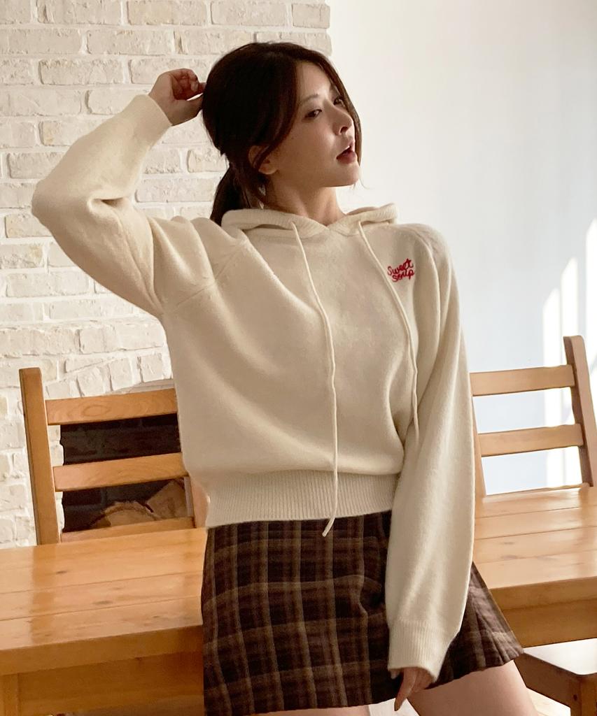 SWEET SOUP Hoodie Embroidered Knit (Wbalkf3)