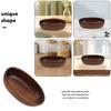 Large Walnut Wood Ship Shaped Bowl Dark Brown Vintage Fruit Salad Serving Bowl for Kitchen Counter Use