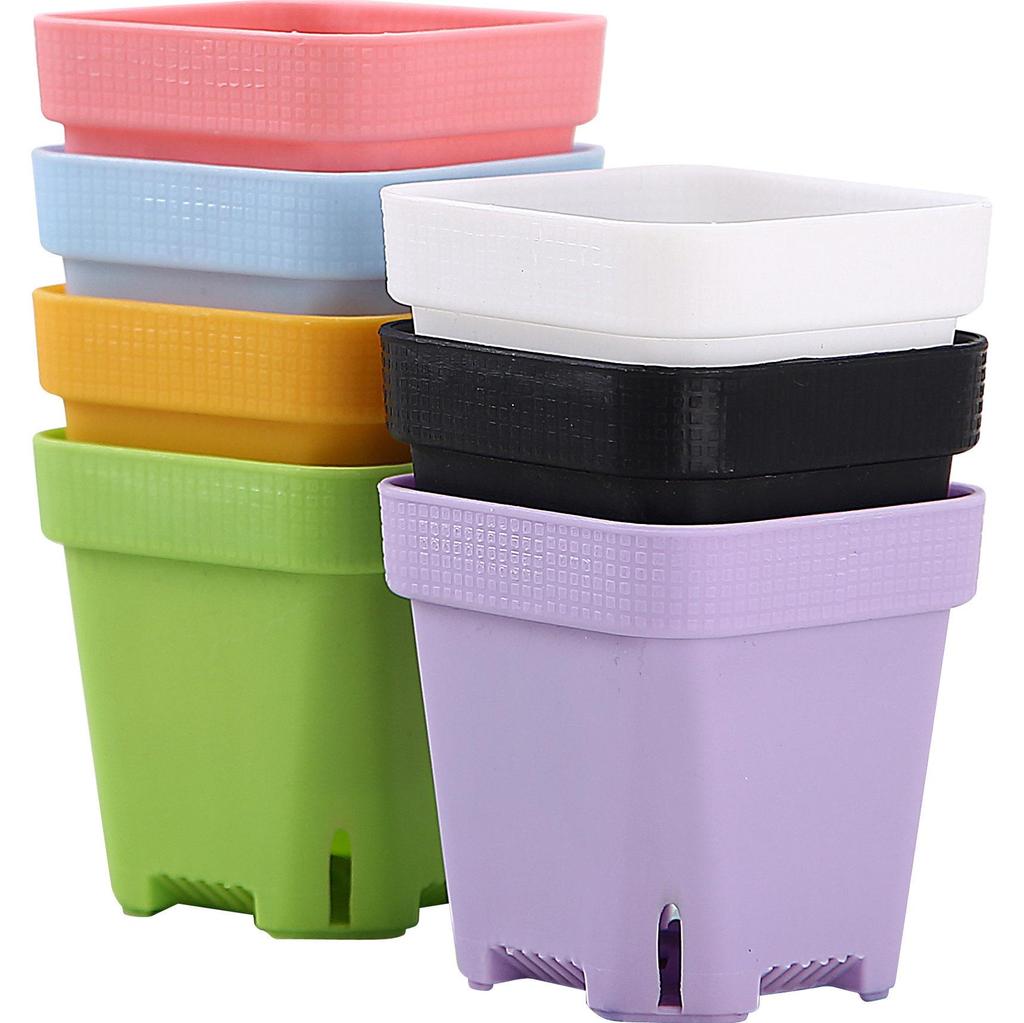 Thickened Black Square Succulent Pot - Breathable Plastic Planter for Seedlings and Lithops