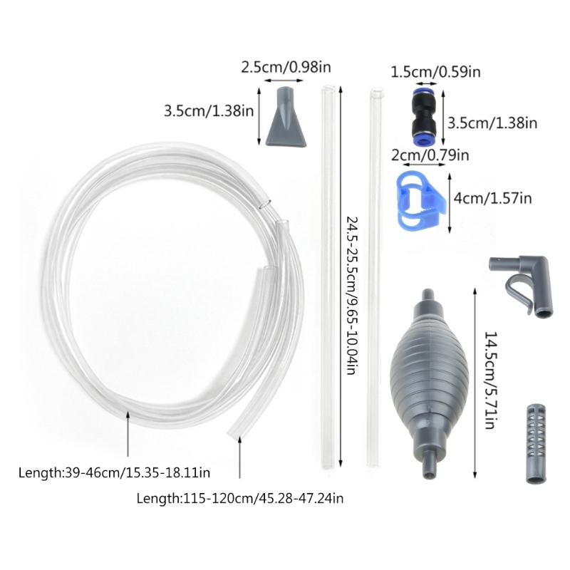 Aquarium Wasserwechsel Set Siphon Fisch für Becken Mini Kies Staubsauger mit Wasserschlauch für Kleine Fische Betta für Tan