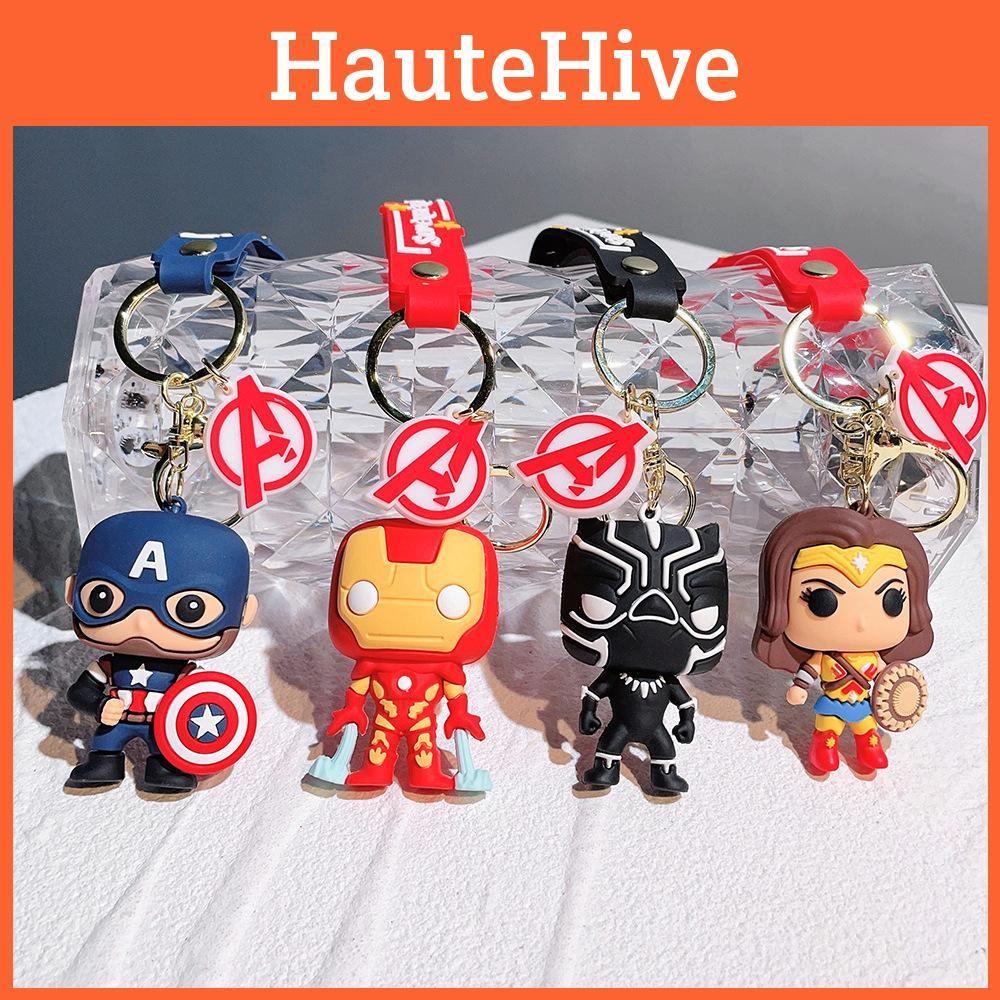 Adorable Marvel Superhero Keychain With Spider-man Iron Man Batman In Durable Silicone