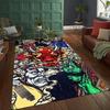 Japanese Culture Tattoo Rugs for Bedroom Fluffy Square Floor Carpets Living Room Home Decoration Rugs Soft Velvet Mat Area Rug