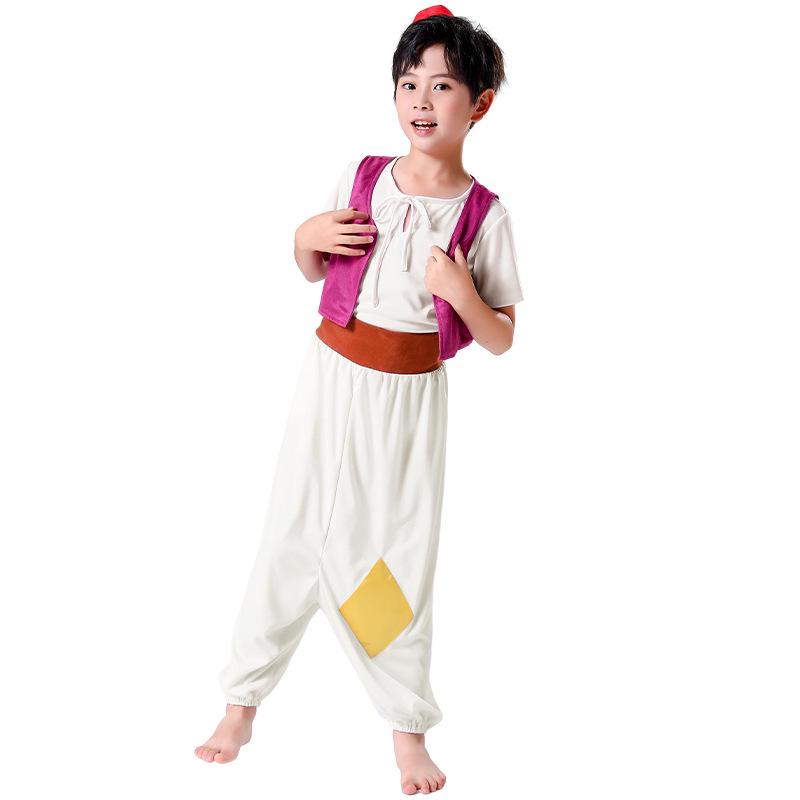 Children s Halloween Aladdin Magic Lamp Prince Costume Size 120