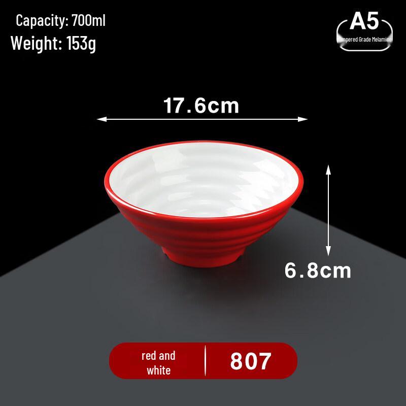 Sweet Elegant A5 Melamine 7-Inch Ramen and Soup Bowls