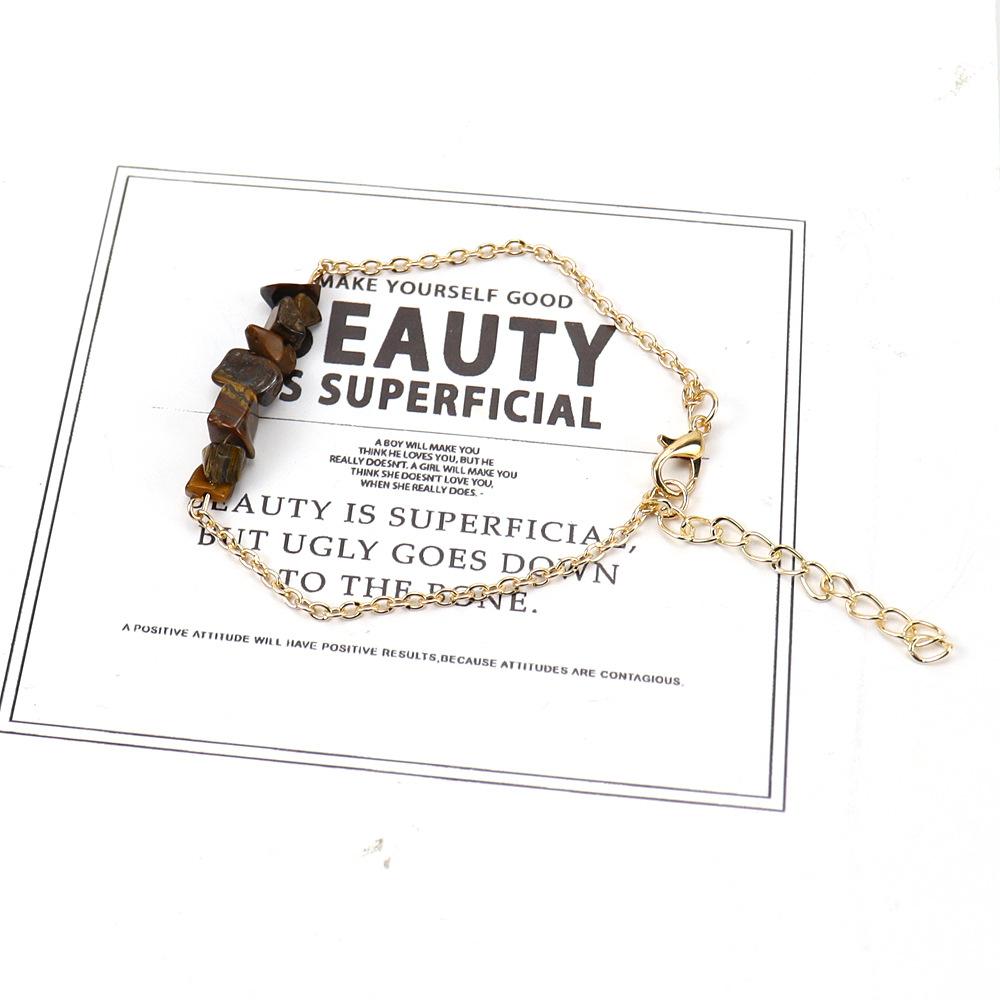 Drainage Natural Crystal Agate Gravel Semi-Precious Stone Bracelet Bracelet Irregular Stone Jewelry B79