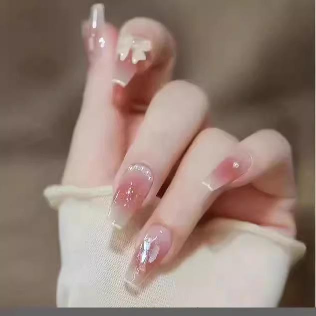 

Кристальные жемчужные бантики для нейл-арта - Модный носибельный дизайн Glue Version