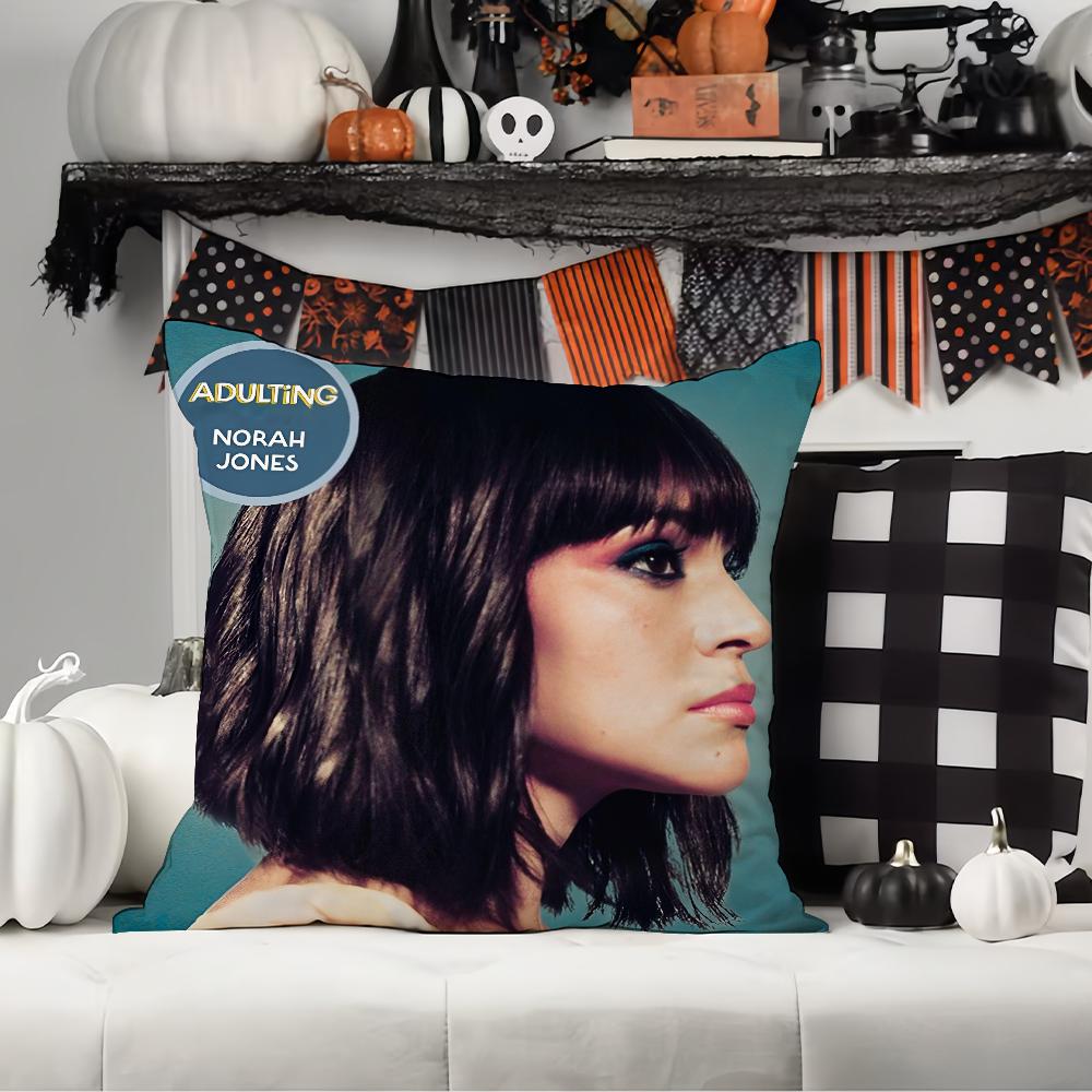 Singer N-Norah Jones Pillow Case Office Cushions Suitable For Sofa Car Bedroom Decorative Cushion Cover 12x12Inch