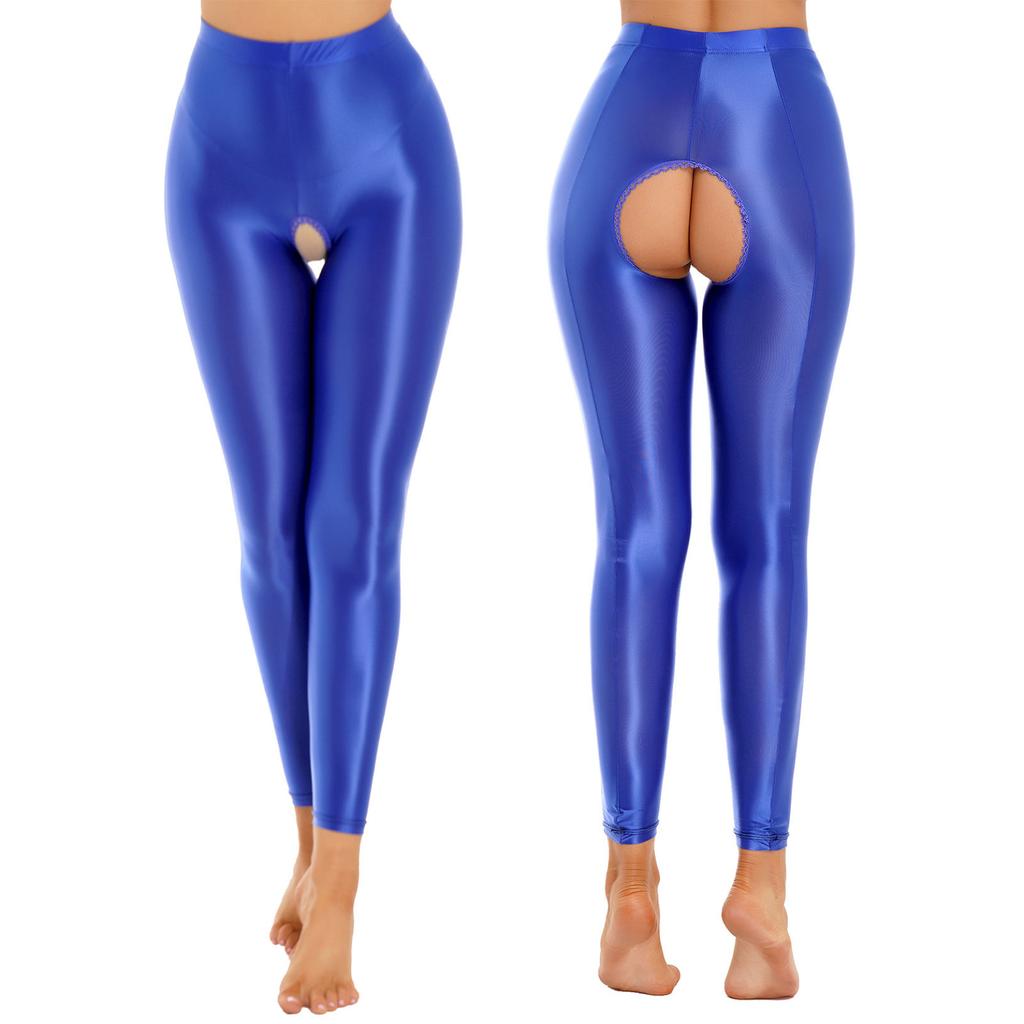 Nylon Glossy Pantyhose Sexy Stockings Shiny Yoga Leggings Sport Women Fitness High Waist Tights