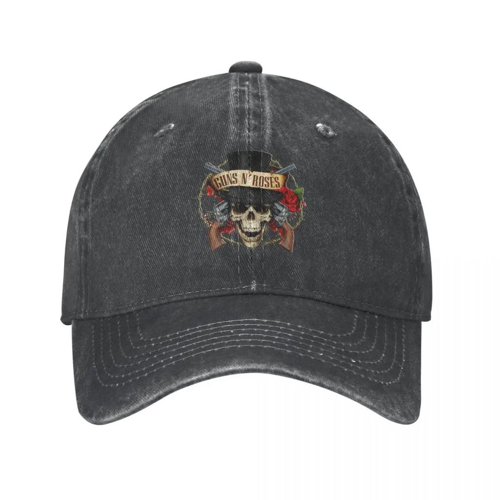 Vintage Guns N Roses Baseballkappen Unisex-Stil Distressed Denim Snapback-Hut Heavy Metal Outdoor Sommerkappen Hut