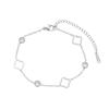 Stainless Steel Lucky Hollow Clover Crystal Zirconia Bracelet Simple And Generous Design Wrist Jewelry For Women's Daily Wear