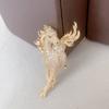 Horse Jewelry Gold Diamond Steed Brooch Full Diamond Design Horse Motif Layering Accessory For Formal Occasions
