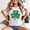 Womens St Patricks Day Tshirt Irish Clover Shamrock Printed Neck Top