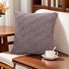 Luxurious Waffle Cream Plush Cushion Cover: Comfortable Sofa and Office Lumbar Pillow