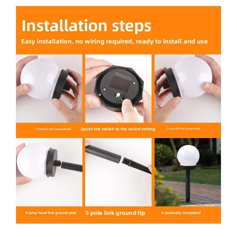 Solar Powered Ball Lawn Light Landscape Spotlight, Outdoor Spherical Courtyard Light, Suitable for Garden, Lawn, Path, and Corridor Decoration