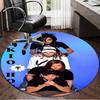 1PC Tokio Band Portrait With Caps Round Rug, Non-slip Chair Mat, Home Decor, Circle Carpet Perfect for Office, Bedroom, Living Room,Christmas Gift