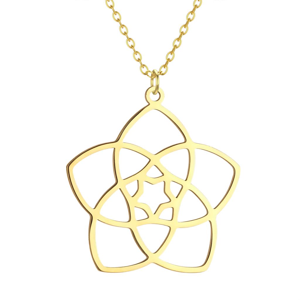 Kinitial Raindrop Cloud Whale Ghost Hand Flower Horse Meditation Moon Stainless Steel Pendant Necklace For Women Jewelry Gift