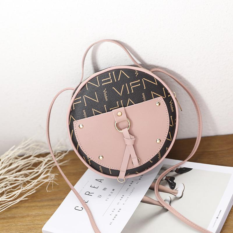 

Женщины Ривет небольшой круглый мешок Дикий плечо Crossbody Телефон мешок