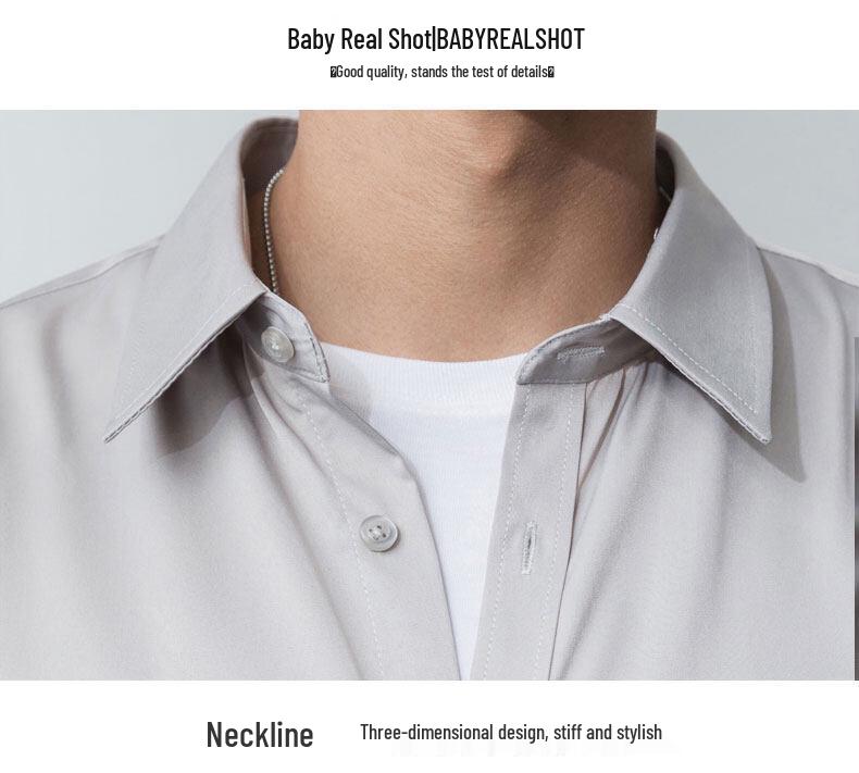 Men's Short-Sleeve Ice Silk Drape Shirt - Casual Loose-Fit, Solid Color, Trendy Summer Outerwear