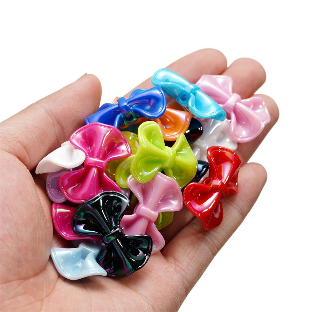 6-10pcs Butterfly AB Color Butterfly Shape Acrylic Beads Shiny Loose Spacer Beads For Jewelry Child Crafts Making Accessories