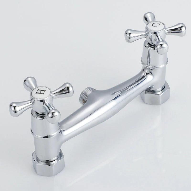 Brass Bathroom Hot and Cold Water Mixing Valve Shower Faucet Double Control Double Handle Into The Wall Flower Sprinkler Faucet