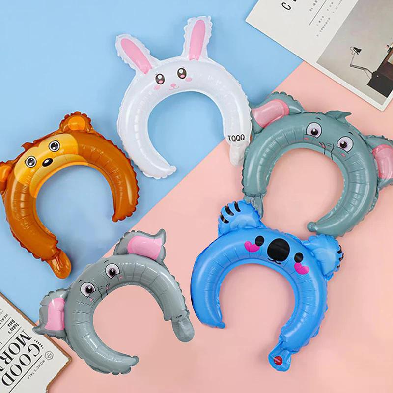 5pcs Cute Headband Balloon Cute Cartoon Animal Balloon Kids Birthday Party Decoration Baby Shower Children's Toys