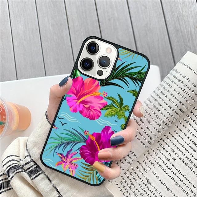 Tropical Paradise Hawaiian Flower Cover For iPhone 17 Air 15 16 14 13 12 Pro Max 11 Pro Max Plus Phone Case Coque