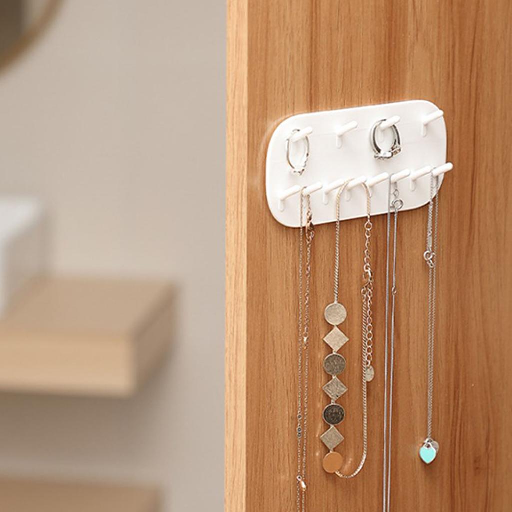 Wandmontierter Schmuckständer Halsketten Armbänder Ringe Organizer Kein Bohren Schmuck Hängeregal