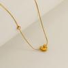 New fashionable cubic zirconia-studded chubby design26Letter pendant necklace, titanium steel, versatile and stylish for women