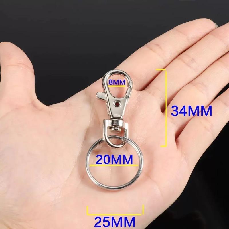 10PCS Simple Practical Economical and Popular Rotating Hook with Keychain Metal Rotating Lobster Claw Buckle