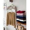 No Embroidery Twist Sweater Cardigan Women's Autumn Clothing New Long-sleeved Outer Knitted Sweater Autumn Crew Neck Top Jacket