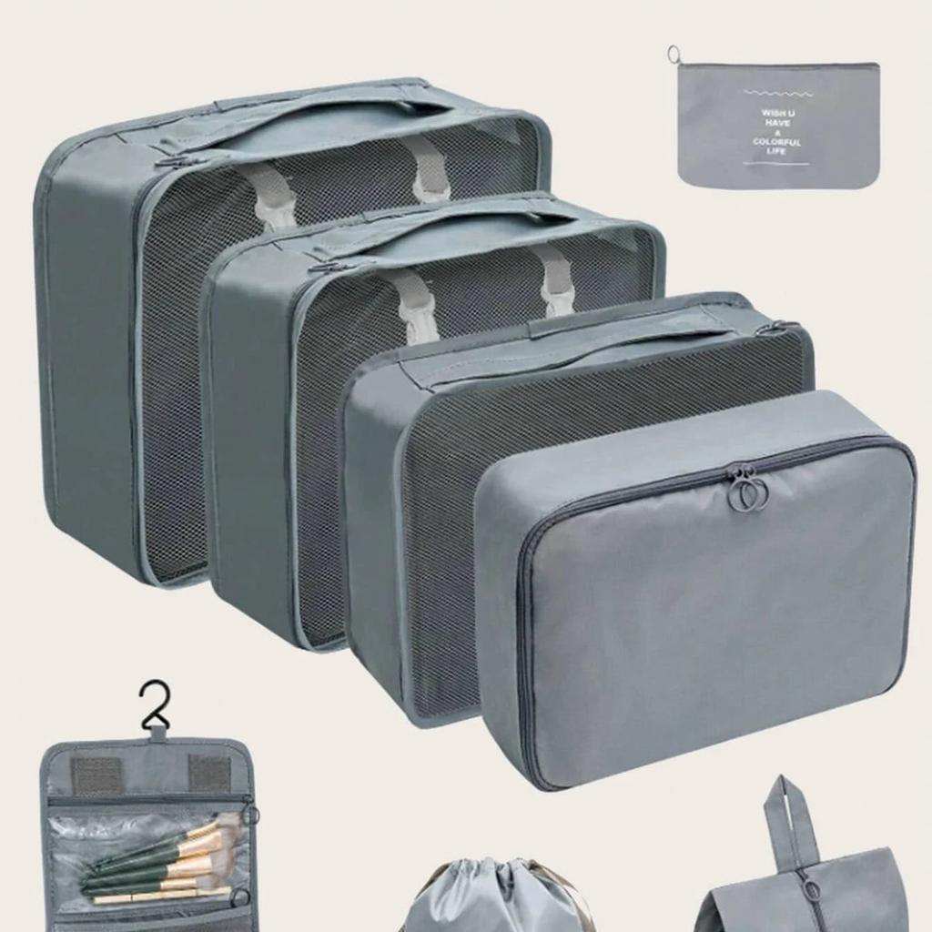 8pcs Travel Storage Bag Suitcase Storage Luggage Clothes Sorting Organizer Set Portable Wardrobe Luggage Clothes Shoe Pouch