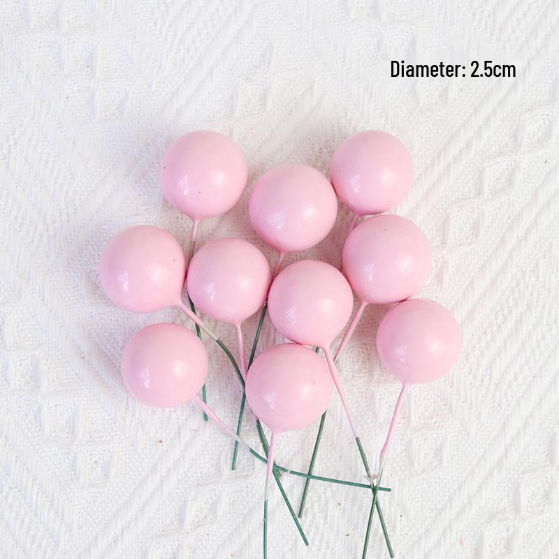 Gold and Silver Cake Decoration Balls Set - 10-Piece Birthday Topper Accessories