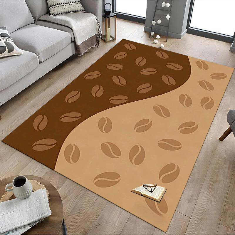1PC Coffee Beans Extra Large Non-Slip Floor carpet, Office, family, bedroom, Studio - Large Area Rug Indoor Rugs, Vibrant Colors-W300