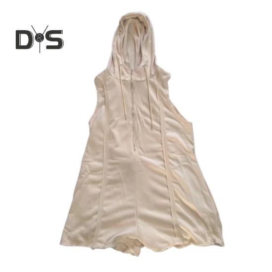 Macacão Curto de Verão Feminino Macacão Sem Mangas com Capuz e Zíper Até a Metade Macacão Macacão Atlético de Uma Peça com Bolsos