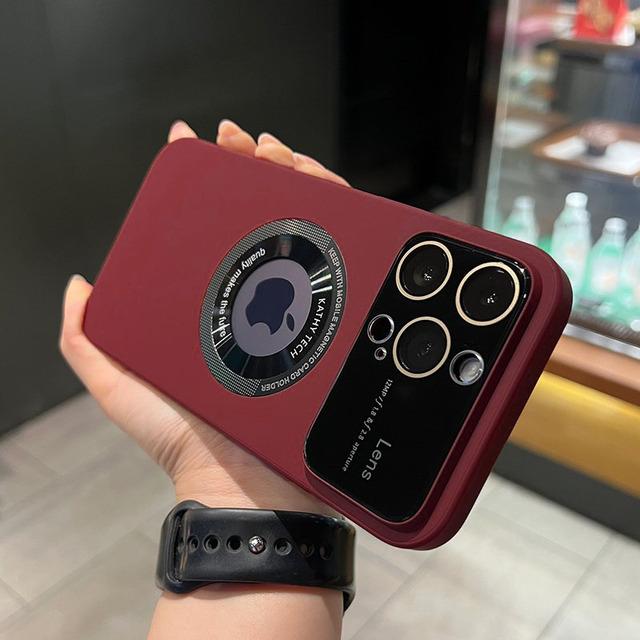 Luxuriöse magnetische Anziehungs-Handyhülle für IPhone 14 13 12 Pro Max 14 Plus für Magsafe Wireless Charging Lens Protection Cover