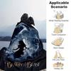1pc Beauty and The Beast Printing Blanket - Soft, All-Season Throw for Office Blanket,  | Personalized Gift with Adorable Cartoon Design