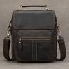 Men'S Genuine Leather Shoulder Bag Crazy Horse Leather Going Out Messenger Bag First Layer Cowhide Vertical Portable Messenger Bag