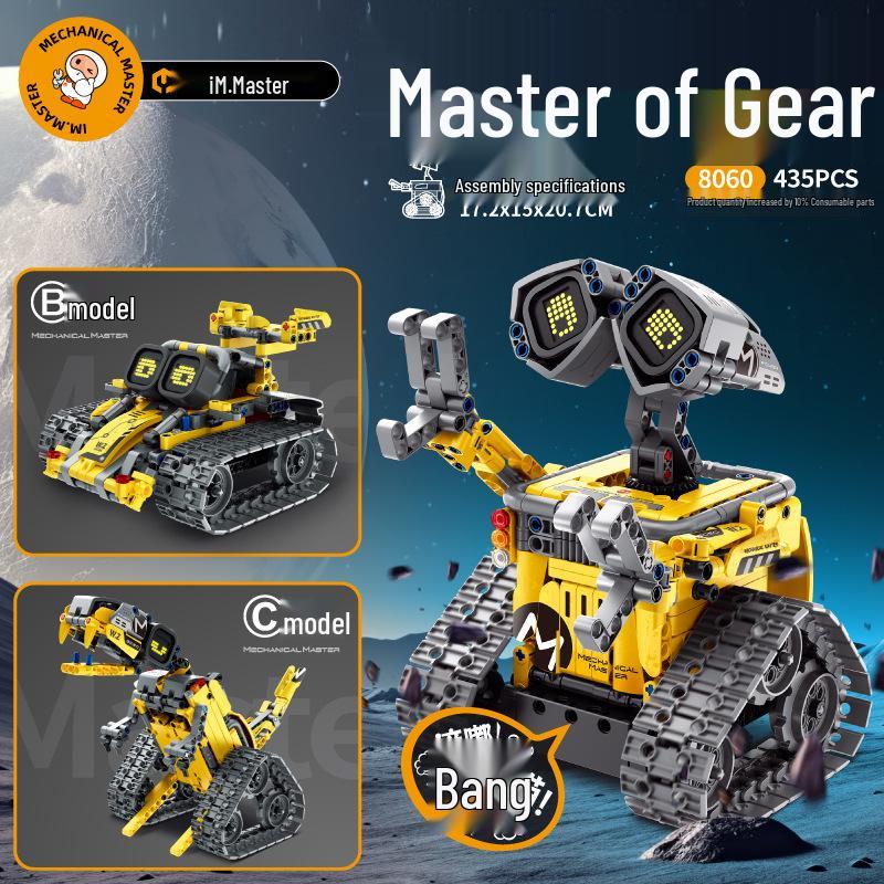 Fünf-in-Eins Programmierbarer Wall-E Roboter: Montagebausteine, Elektrische Wissenschaftliche Bildung, Fernbedienung, Kompatibel mit Lego