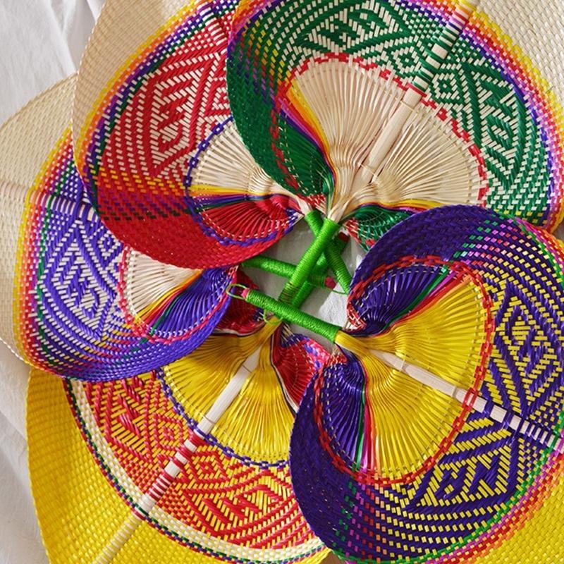 62KD Bamboo Woven Fan Hand Weaving Fans Cooling Supplies Party Supplies Wedding Camp