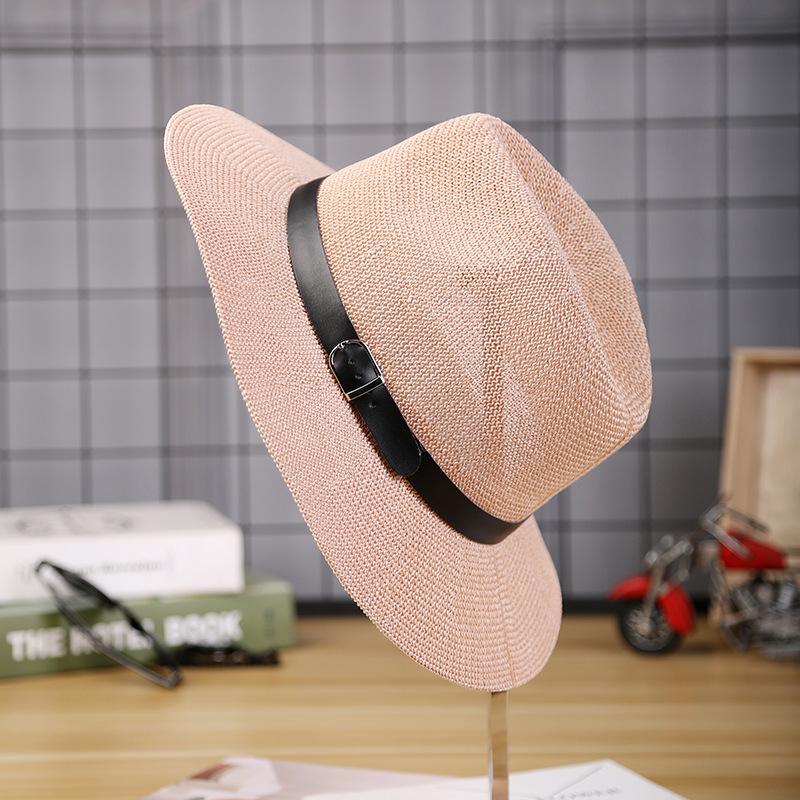Hat Women's Summer Grass Yarn Simple Neutral Men's and Women's Sun Hats for Outdoor Travel and Leisure